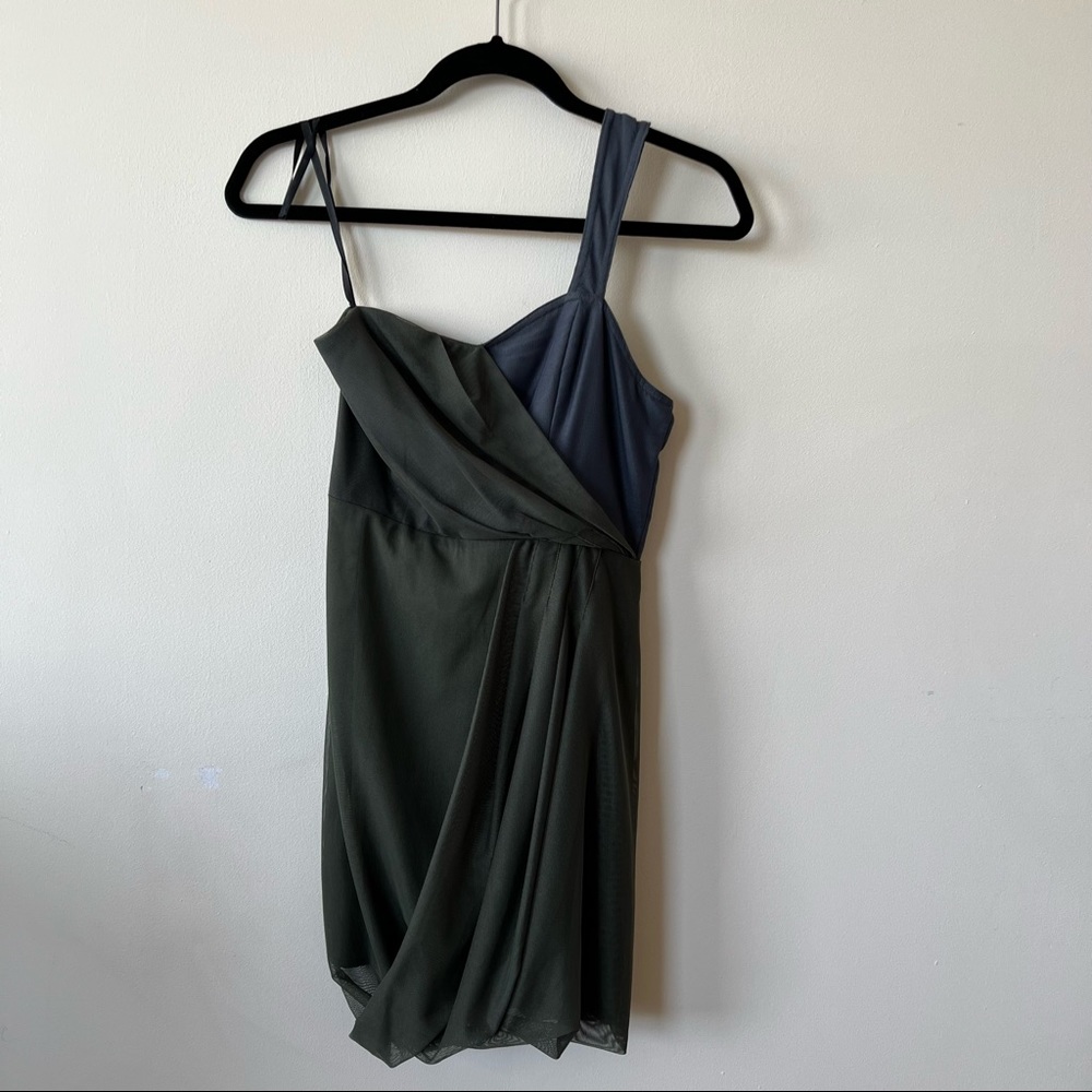 Vena Cava for Aqua | Silk Blend Mesh One Shoulder Dress